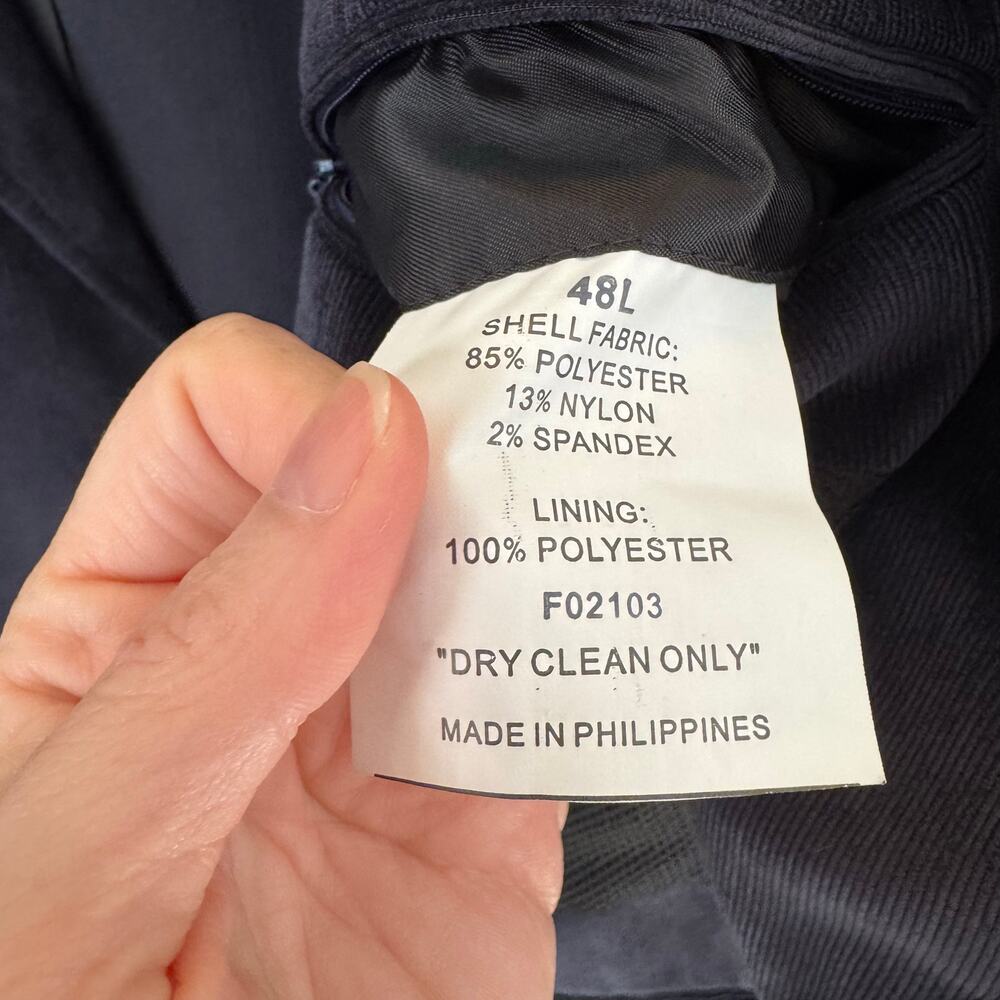 Lacrosse Men’s 48L Navy Corduroy Blazer Stretch Sport Coat Preppy Academia EUC - Picture 3 of 9
